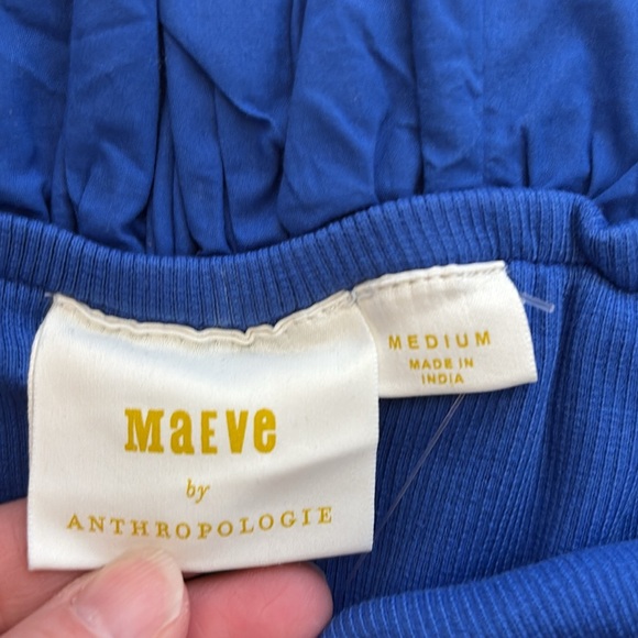 NWT Anthropologie Maeve Blue Ruffle Strapless Top, Medium - Picture 5 of 8